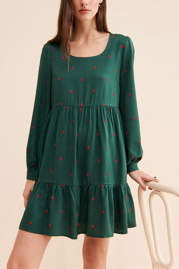 Slide View: 1: Louche Polly Tiered Mini Dress