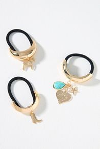 Slide View: 1: Western Charm Cuff Hair Ties, Set of 3