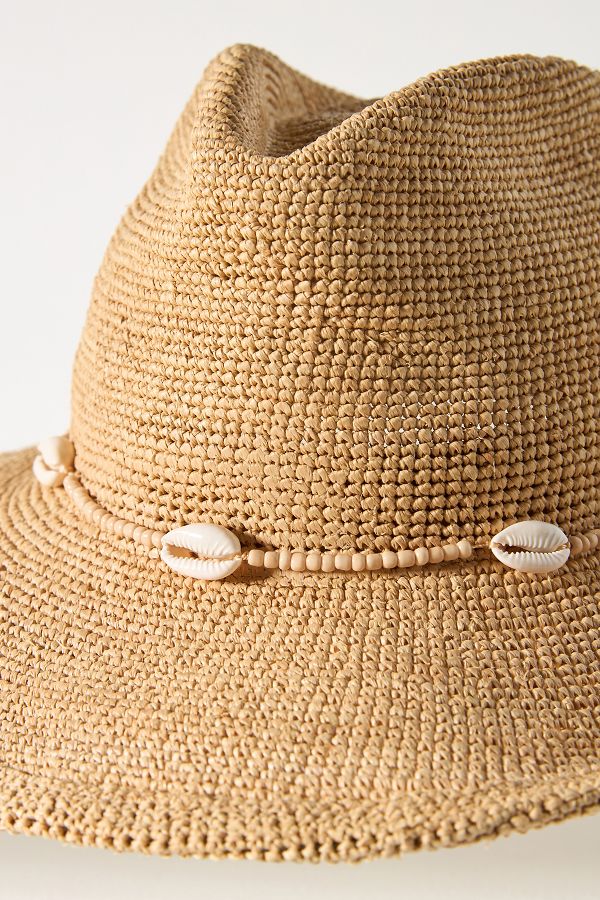 Slide View: 3: Wyeth Shell-Trim Raffia Rancher