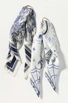 Patterned Hair Scarves, Set of 2