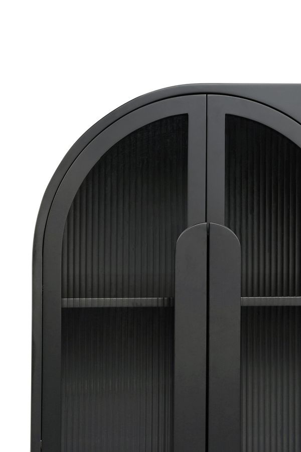 Slide View: 4: Salone Arched Reeded Glass Door Cabinet