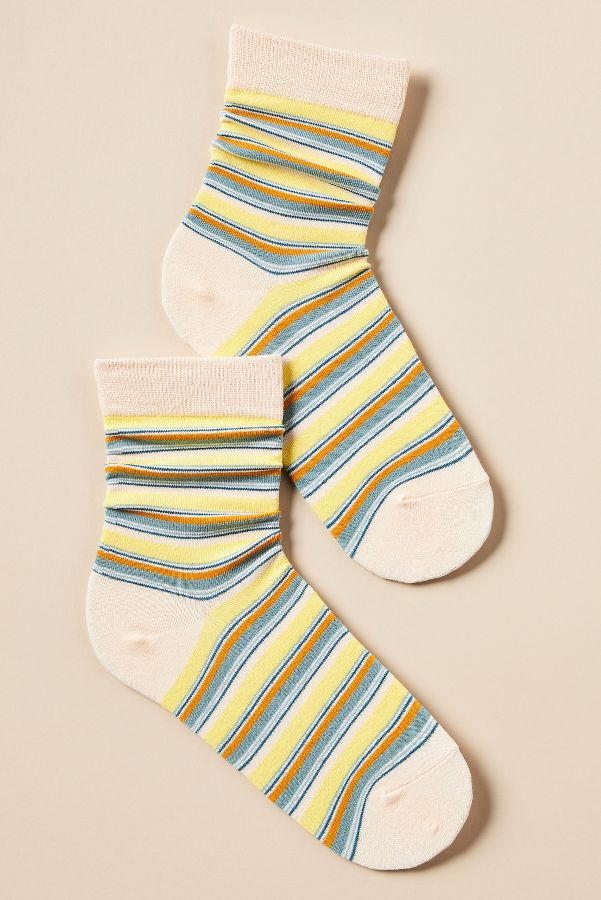 Slide View: 1: Casa Clara Striped Crew Socks