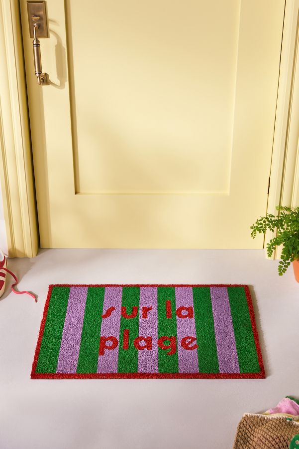 Slide View: 1: Sur La Plage Striped Printed Doormat