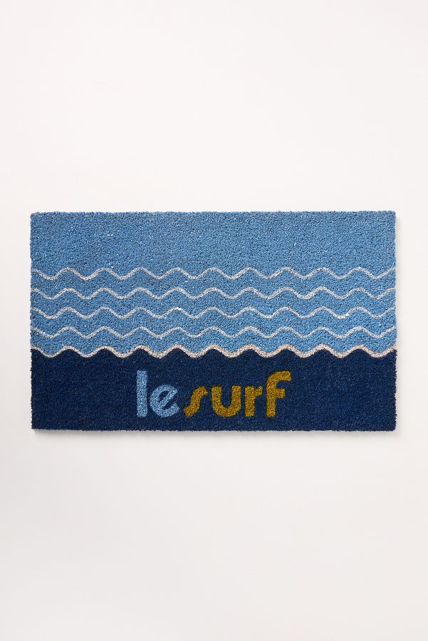 Slide View: 2: Le Surf Blue Coir Printed Doormat