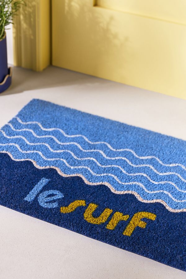 Slide View: 3: Le Surf Blue Coir Printed Doormat