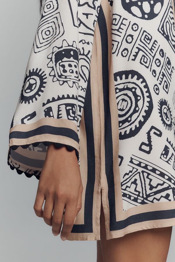 Slide View: 4: Conditions Apply Printed Mini Kaftan