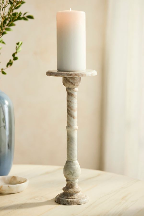 Slide View: 2: Toronto Marble Pillar Candle Holder