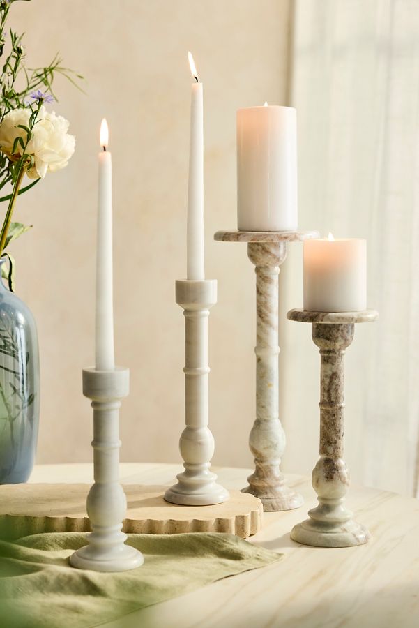 Slide View: 5: Toronto Marble Pillar Candle Holder