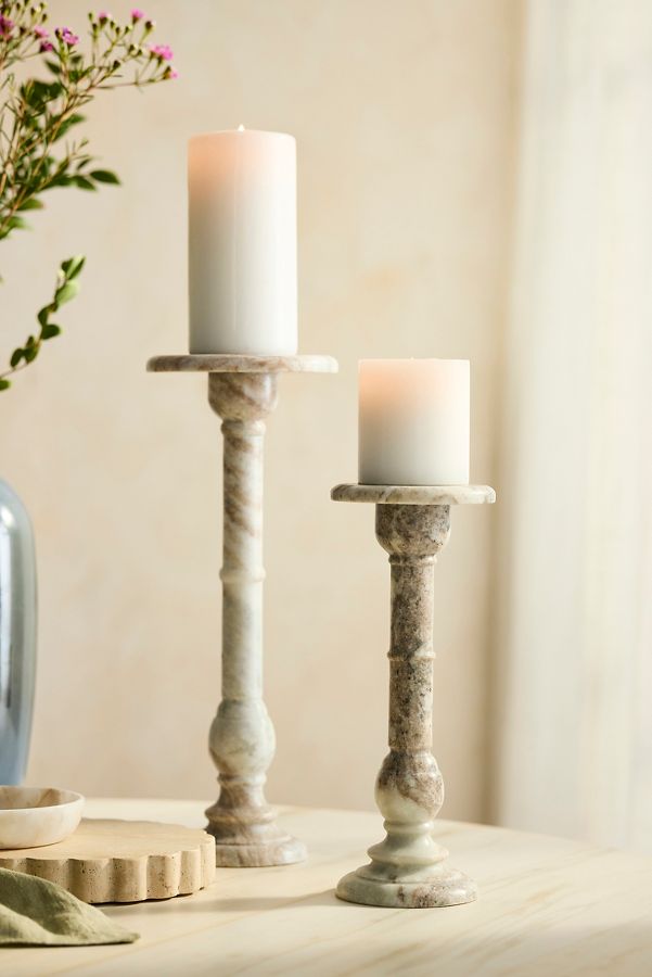 Slide View: 1: Toronto Marble Pillar Candle Holder