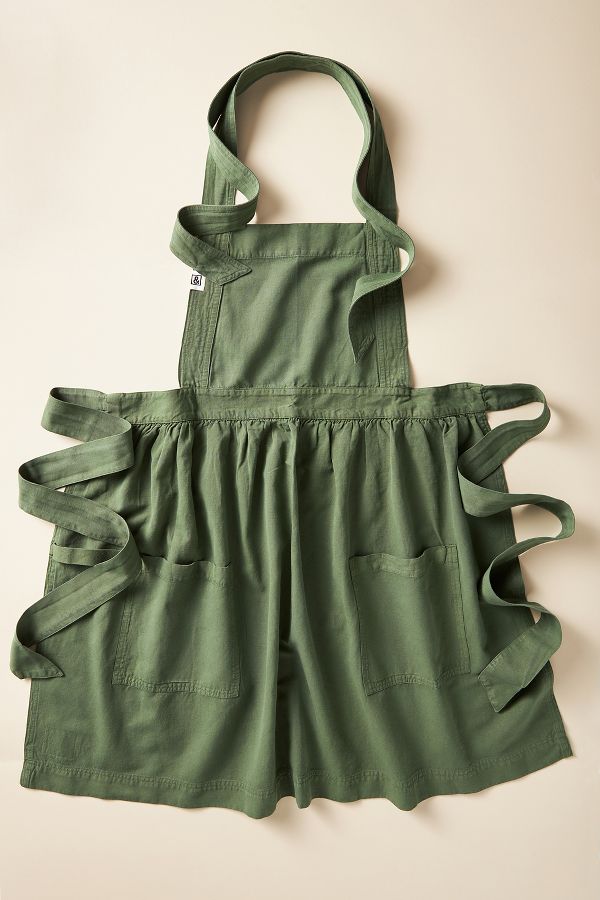 Slide View: 1: Hedley & Bennett Cotton-Linen Pinafore Apron