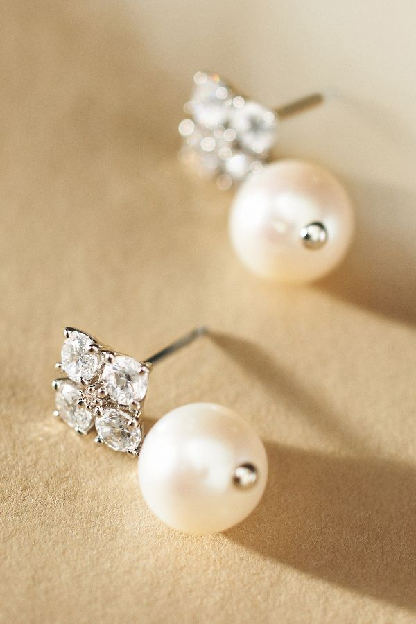 Slide View: 1: NADRI Blair Pearl Drop Stud Earrings