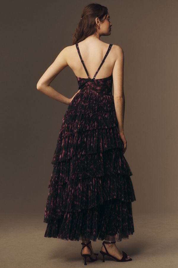 Slide View: 2: Hutch Sleeveless Tulle Tiered Maxi Dress