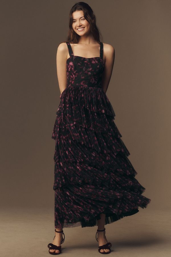 Slide View: 1: Hutch Sleeveless Tulle Tiered Maxi Dress