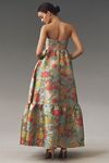 Thumbnail View 3: Mac Duggal Strapless Floral Brocade Maxi Dress