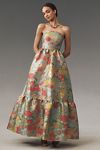 Thumbnail View 1: Mac Duggal Strapless Floral Brocade Maxi Dress