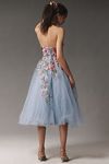 Thumbnail View 3: Mac Duggal Strapless Embroidered Tulle Midi Dress