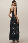 Thumbnail View 2: Mac Duggal Square-Neck Floral Beaded Maxi Dress