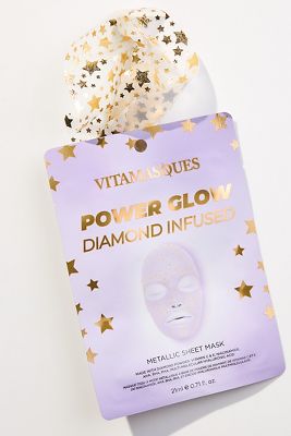 Vitamasques Power Glow Diamond Infused Metallic Face Sheet Mask