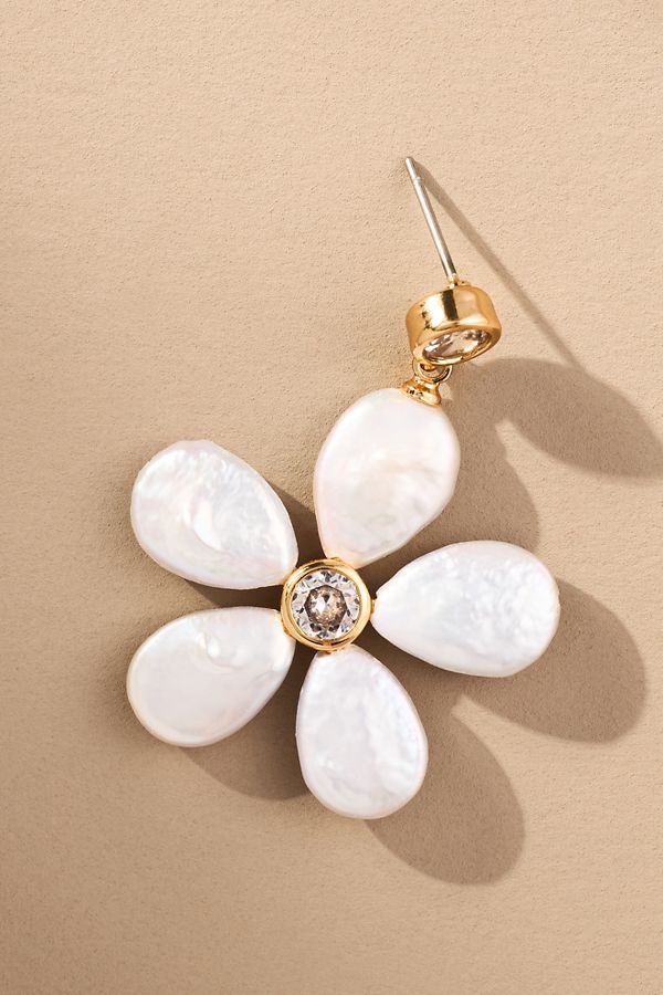 Slide View: 2: Frasier Sterling Amsterdam Pearl Flower Earrings