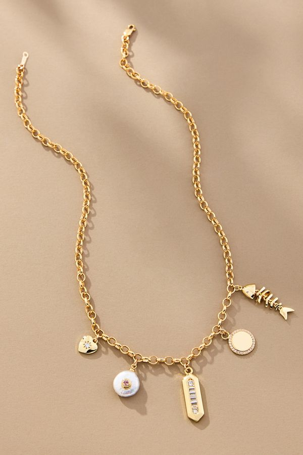 Slide View: 1: Phyllis + Rosie Fish Charm Necklace