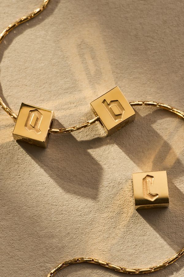 Slide View: 2: Phyllis + Rosie Tiny Box Letter Monogram Charm