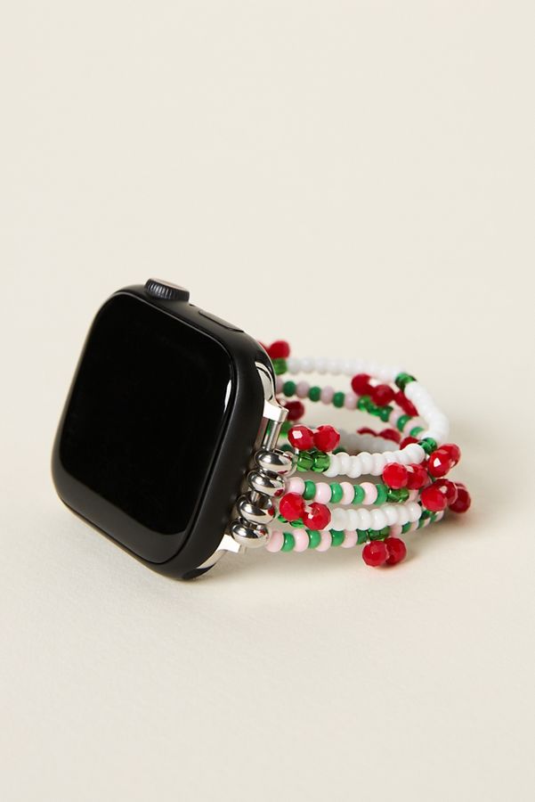 Slide View: 2: Posh Tech Cherry Beaded Apple Watch Band