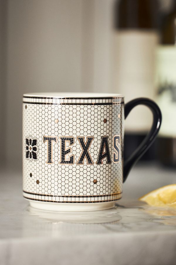 Slide View: 1: The Bistro Tile Stoneware Mug: Texas States Edition