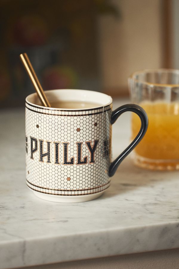 Slide View: 1: The Bistro Tile Stoneware Mug: Philly Edition