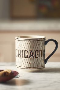 Slide View: 1: The Bistro Tile Stoneware Mug: Chicago Cities Edition