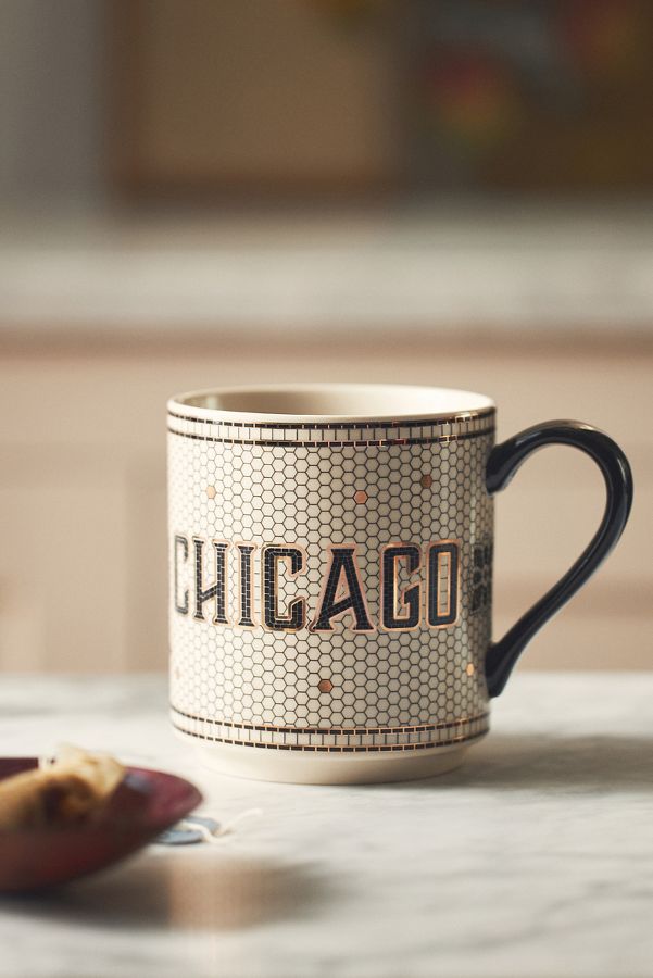 Slide View: 1: The Bistro Tile Stoneware Mug: Chicago Cities Edition