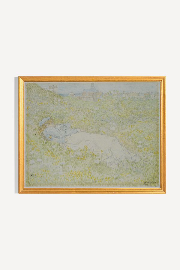 Slide View: 1: Reclining Woman in the Dunes Wall Art