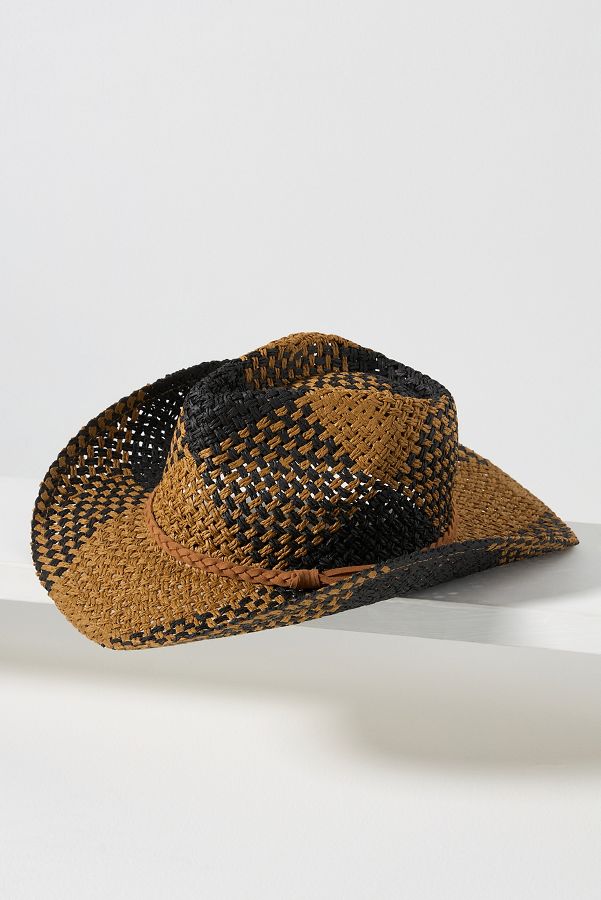 Slide View: 1: By Anthropologie Two-Tone Straw Rancher