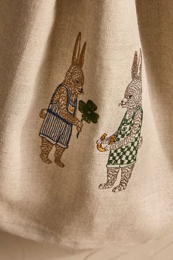 Slide View: 2: Coral & Tusk Lucky Bunnies Dish Towel