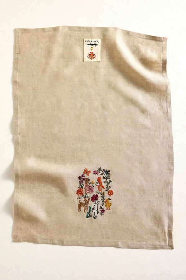 Slide View: 3: Coral & Tusk Secret Garden Dish Towel