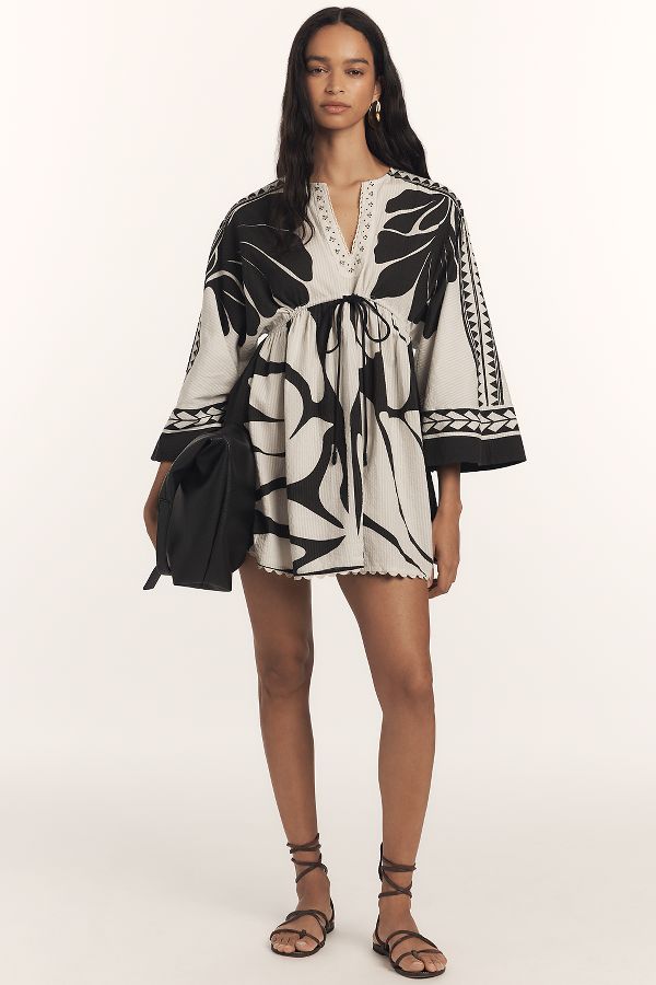 Slide View: 3: Conditions Apply Ric Rac Printed Kaftan