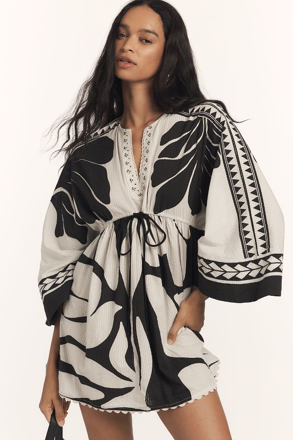 Slide View: 1: Conditions Apply Ric Rac Printed Kaftan