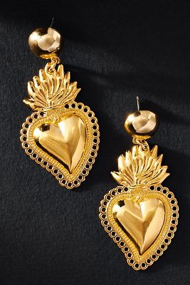 The Sage Vintage Flaming Heart Earrings