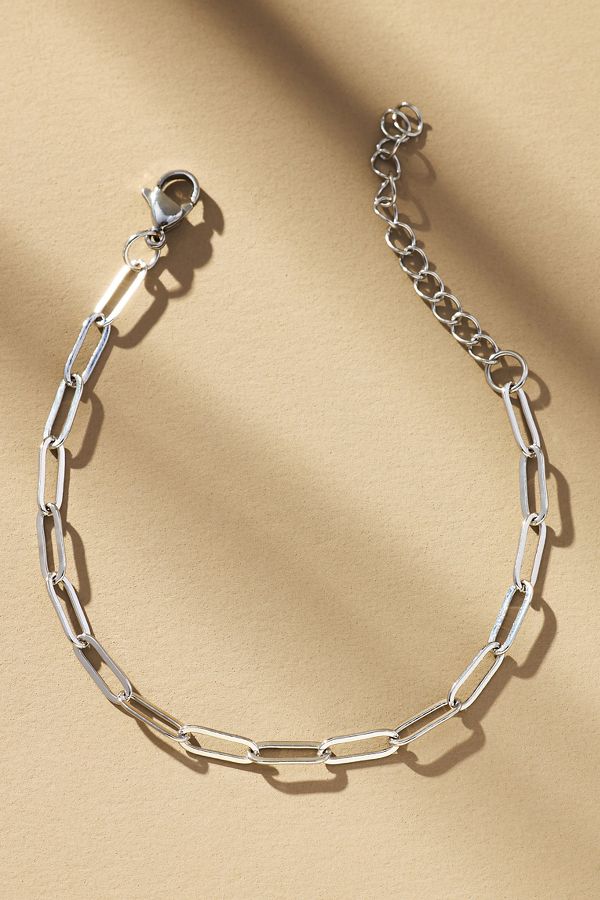 Slide View: 1: Paperclip Charm Bracelet