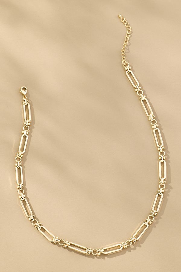 Slide View: 1: Large Paperclip Charm Necklace