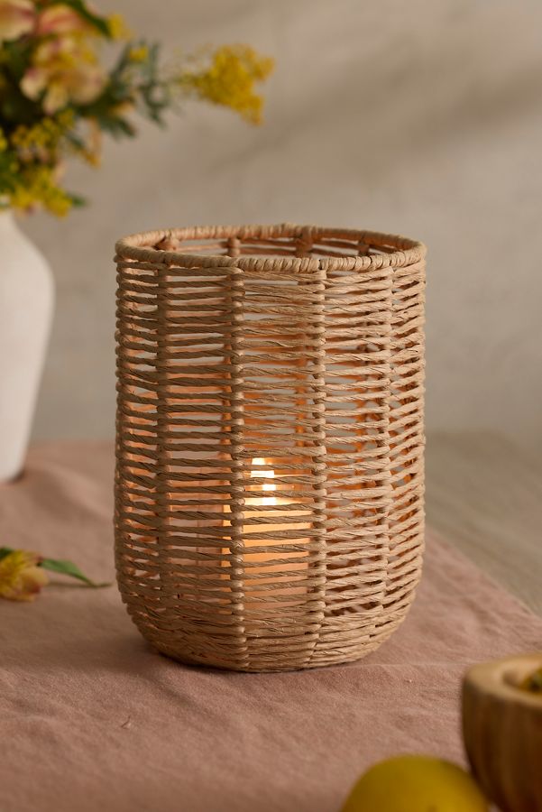 Slide View: 2: Rope Wrapped Candle Holder