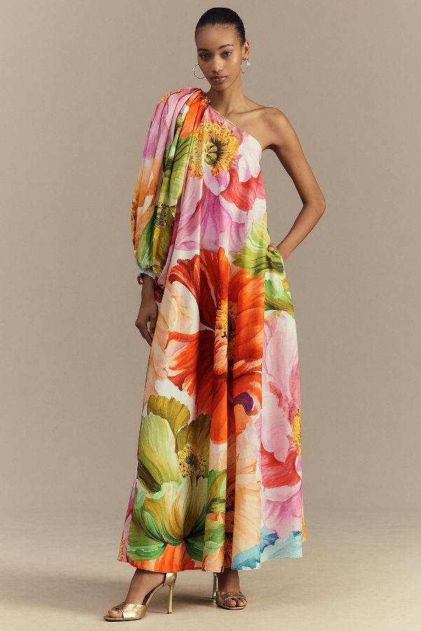 Slide View: 1: Sisters. Dorothy One-Shoulder Maxi Dress