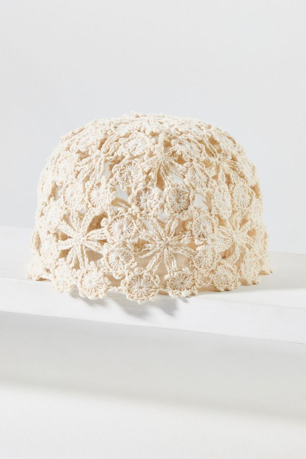 Slide View: 1: Ody Floral Crochet Cloche Hat