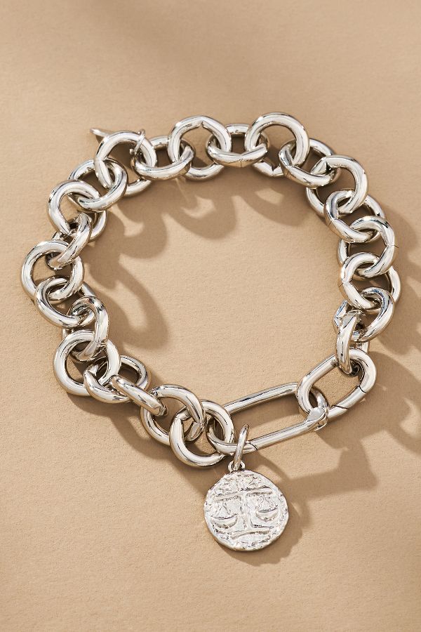 Slide View: 1: Chunky Coin Charm Bracelet