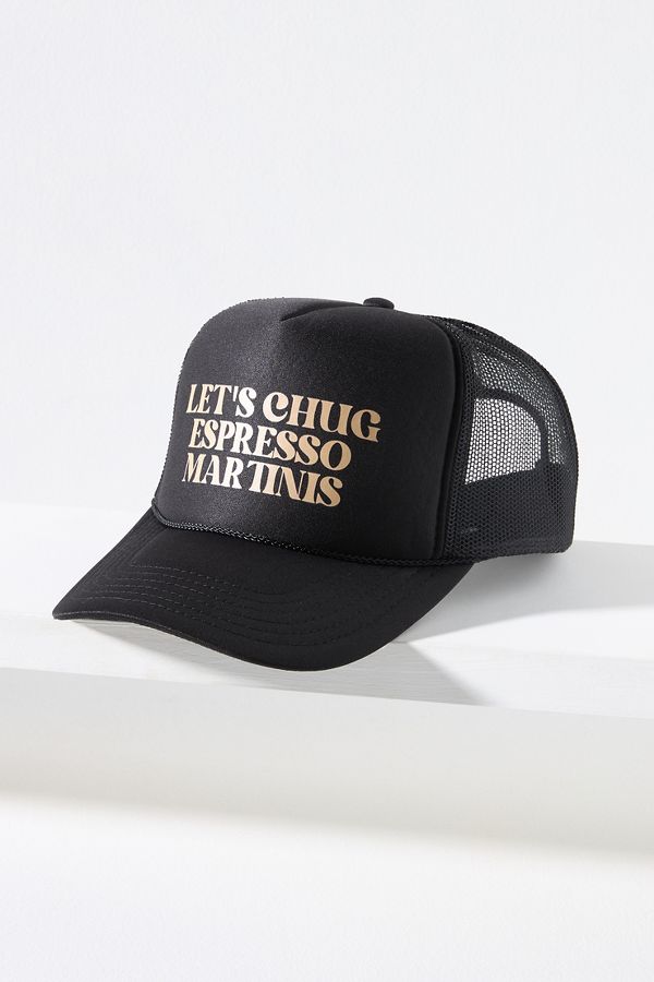 Slide View: 1: Kenz Kustomz Let's Chug Espresso Martinis Trucker Hat