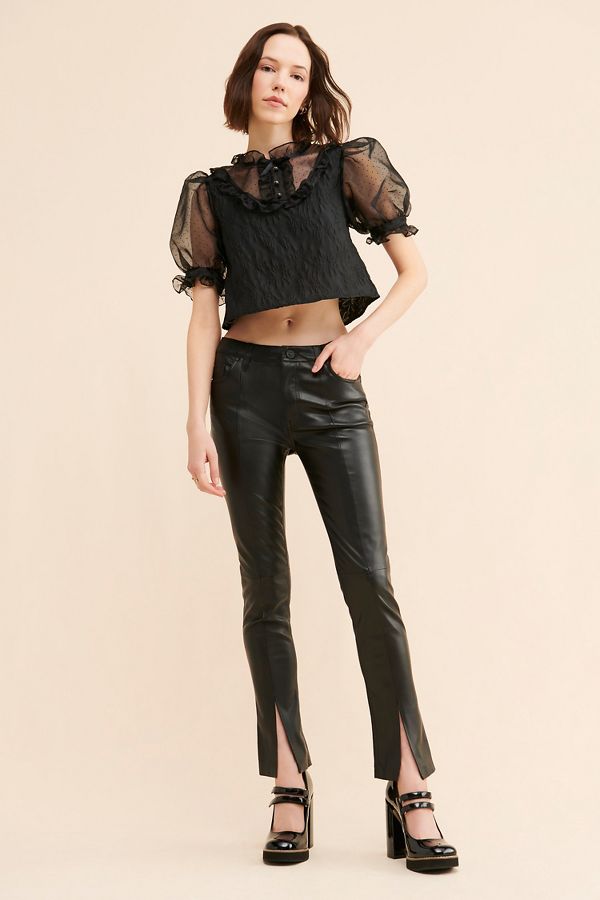 Slide View: 1: Hudson Barbara Vegan Leather Pants