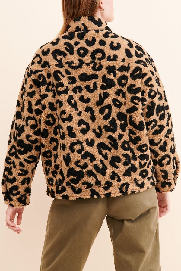 Slide View: 2: Apparis Tiarra Leopard Teddy Bear Jacket