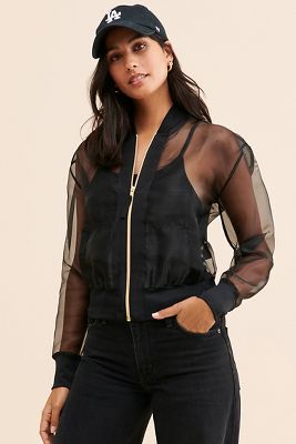 GSTQ Sheer Bomber Jacket