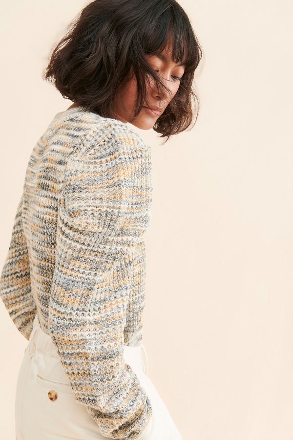 Slide View: 3: En Saison Puff-Sleeve Knit Sweater