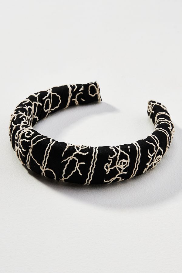 Slide View: 1: Embroidered Wrapped Headband