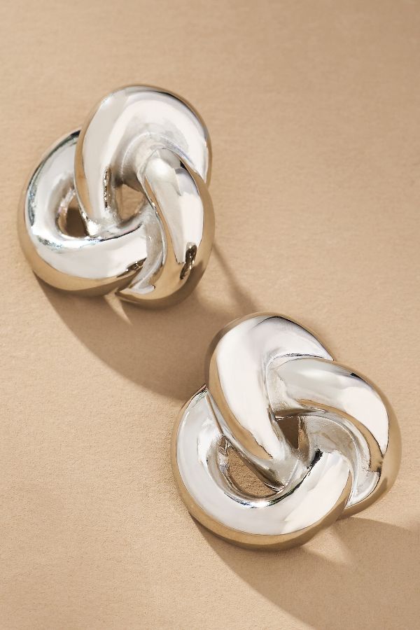 Slide View: 1: Twisted Knot Post Earrings